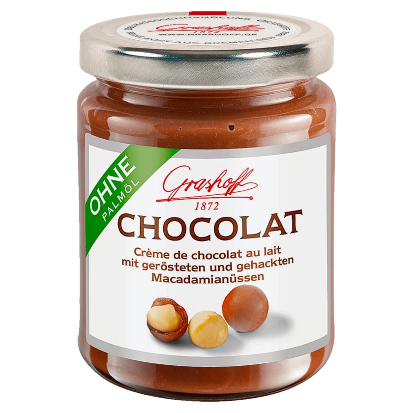 Grashoff Chocolat Creme mit Macadamianüsen 235g